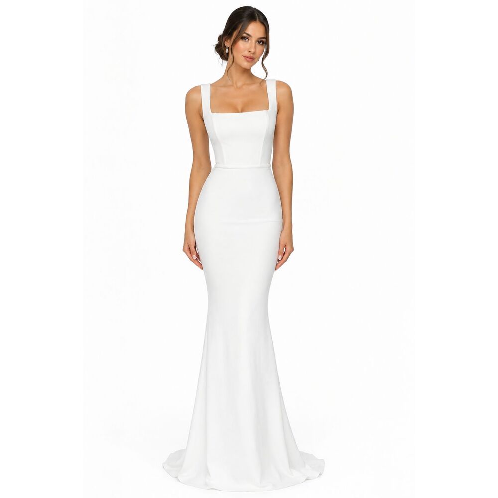 Lulus White Off the Shoulder Corset Bustier Maxi Dress XS